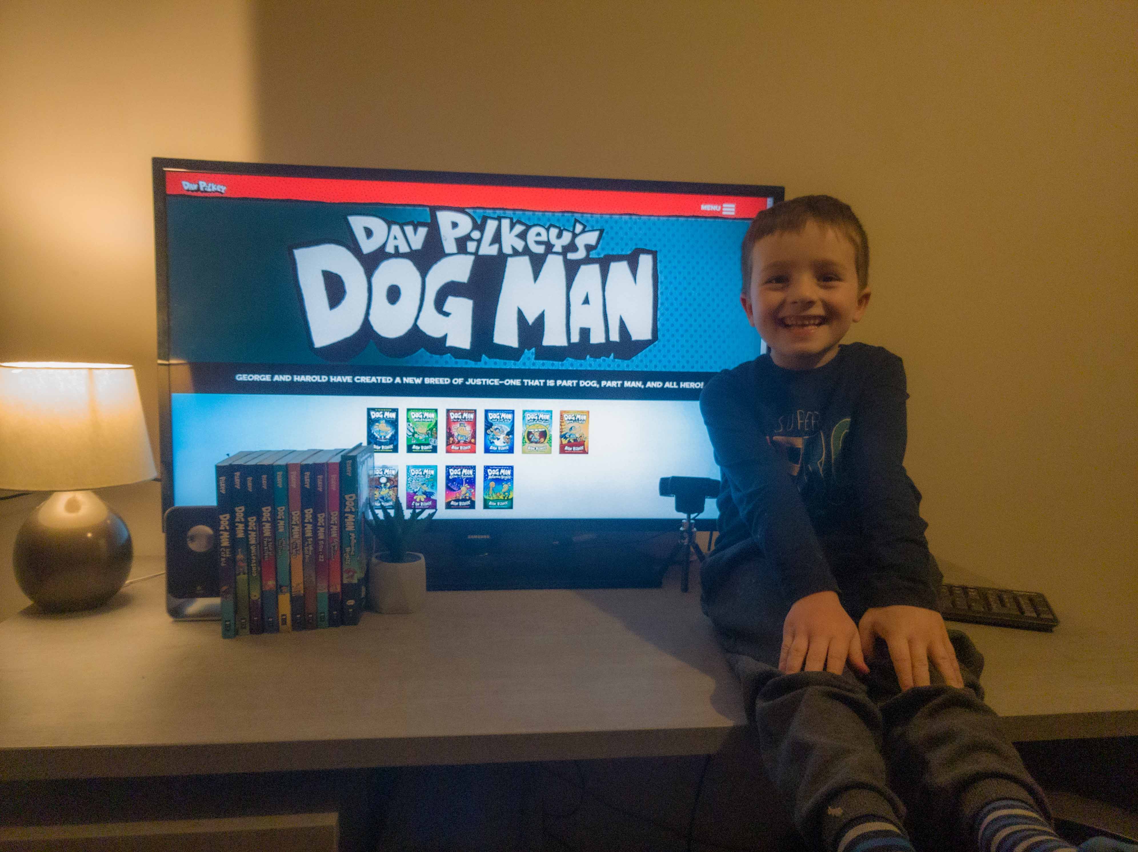 Photo of me and Dogman books